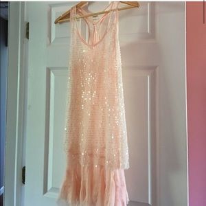 Free People Light Pink Sequin Dress